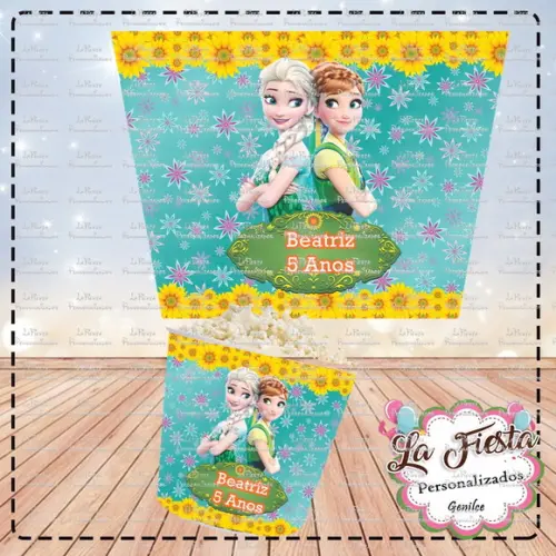 Rotulo Balde de Pipoca Frozen Forever