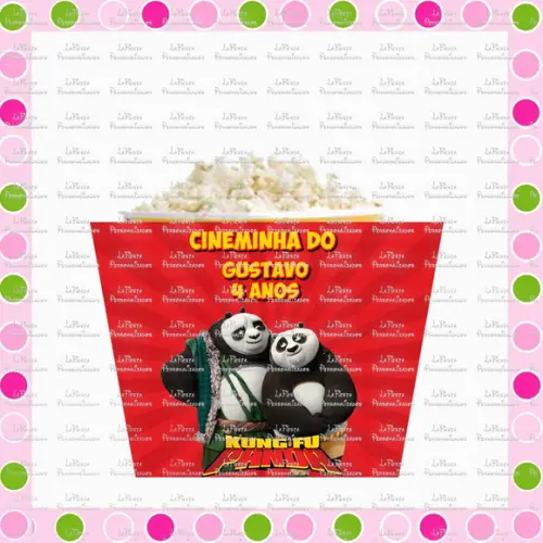 Rotulo Balde de Pipoca Kung Fu Panda