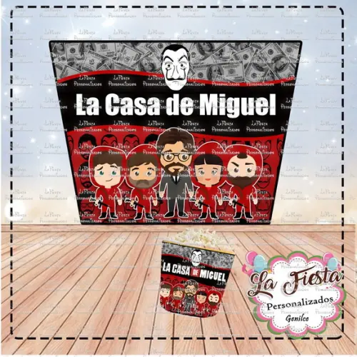 Rotulo Balde de Pipoca La Casa de Papel