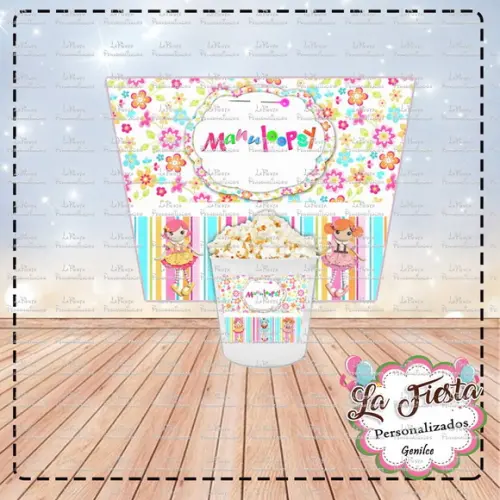 Rotulo Balde de Pipoca Lalaloopsy