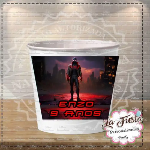 Rotulo Balde de Pipoca Miles Morales