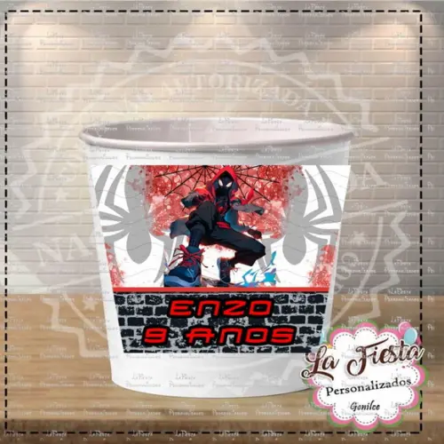 Rotulo Balde de Pipoca Miles Morales