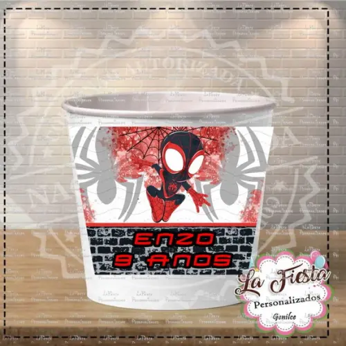 Rotulo Balde de Pipoca Miles Morales