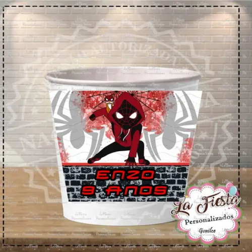 Rotulo Balde de Pipoca Miles Morales