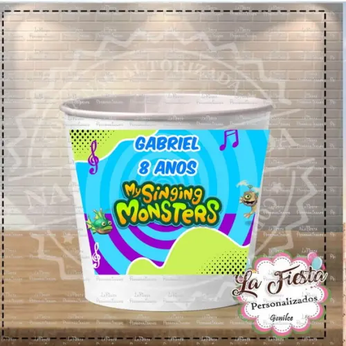 Rotulo Balde de Pipoca My Singing Monsters