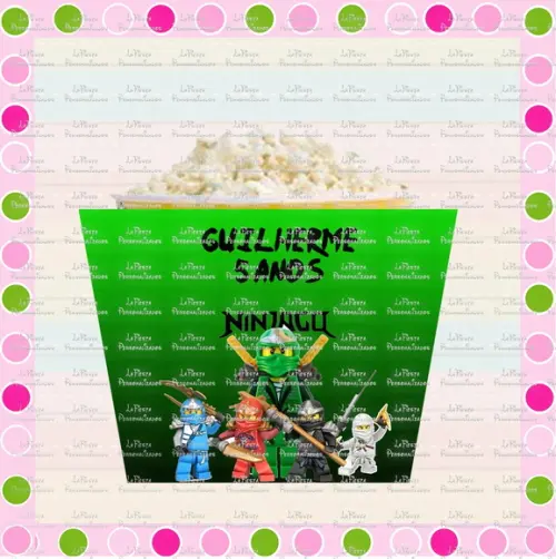 Rotulo Balde de Pipoca Ninjago