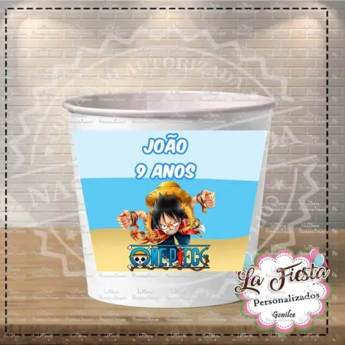 Rotulo Balde de Pipoca One Piece