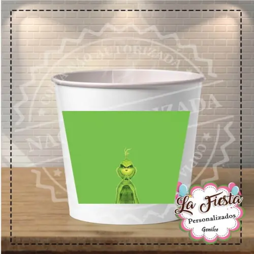 Rotulo Balde de Pipoca o Grinch