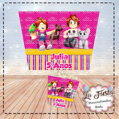 Rotulo Balde de Pipoca Roblox Girls