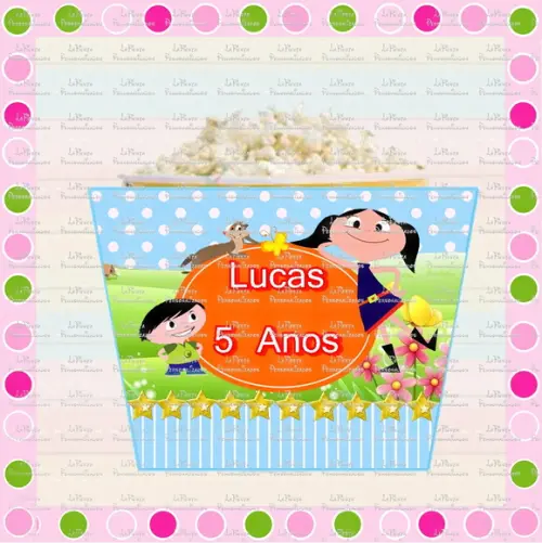 Rotulo Balde de Pipoca Show da Luna