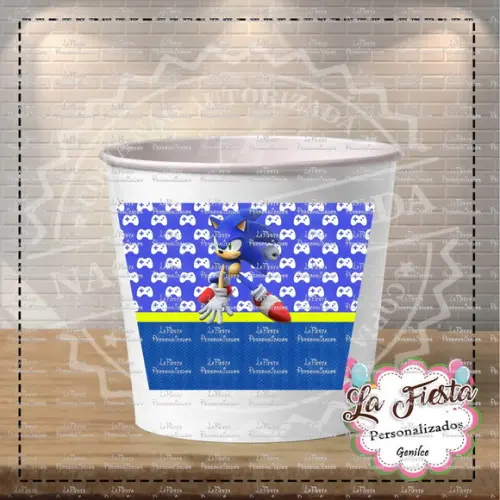 Rotulo Balde de Pipoca Sonic