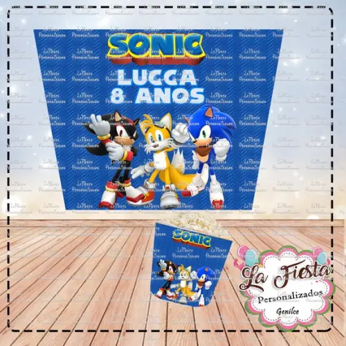 Rotulo Balde de Pipoca Sonic