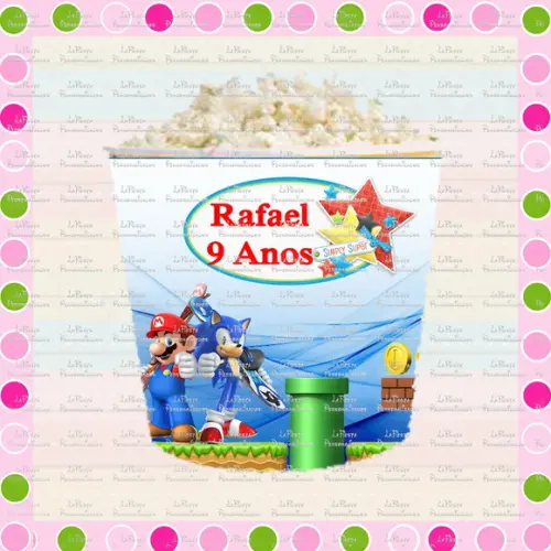 Rotulo Balde de Pipoca Sonic