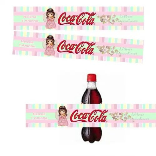 Rótulo Coca Cola Anjinho 19,5x3,5 cm;