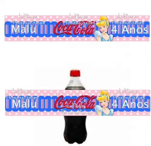 Rótulo Coca Cola Cinderela 19,5x3,5 Cm;