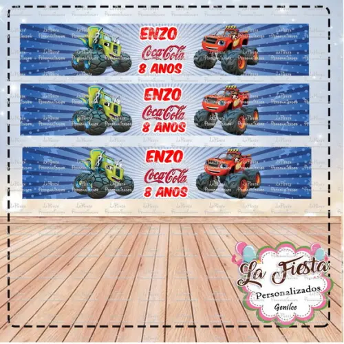 Rótulo Coca Cola Blaze e as Monster Machines