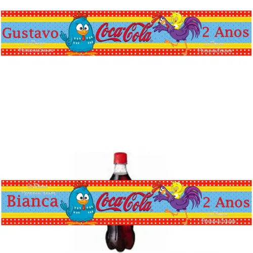 Rótulo Coca Cola Galinha Pintadinha