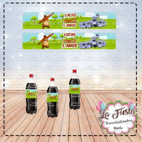 Rótulo Coca Cola Grizzy e os Lemmings