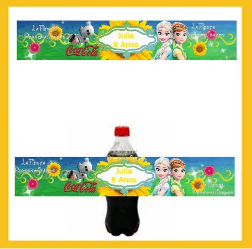 Rótulo Coca Cola Frozen 19,5x3,5 cm;