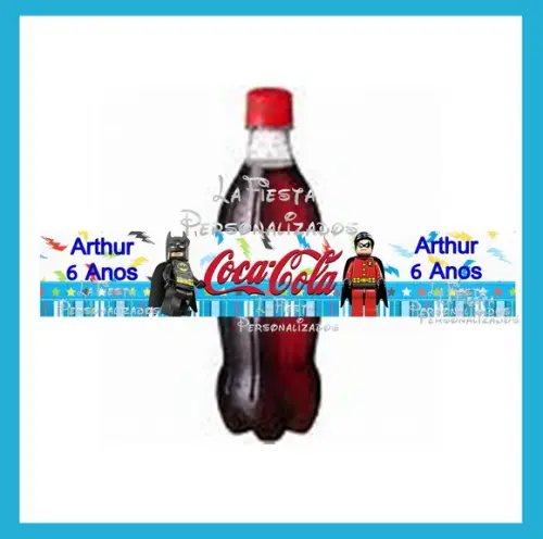 Rótulo Coca Cola Lego 19,5x3,5 cm;