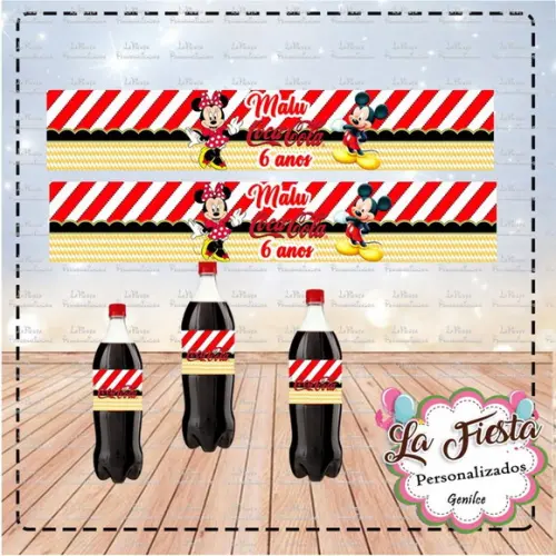Rótulo Coca Cola Mickey e Minnie