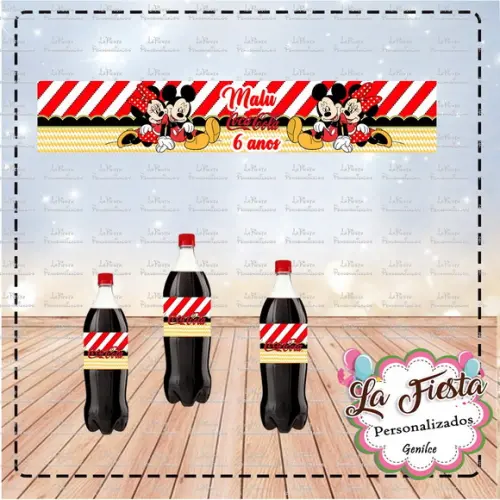 Rótulo Coca Cola Mickey e Minnie