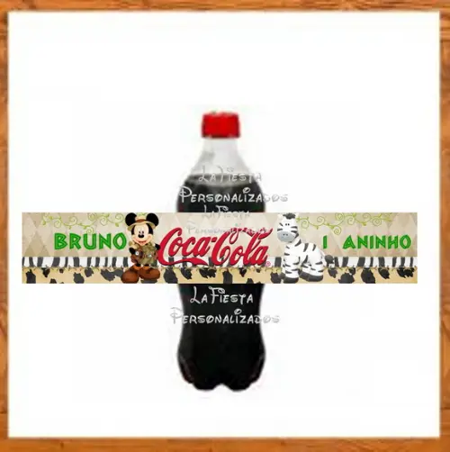 Rótulo Coca Cola Mickey Safari