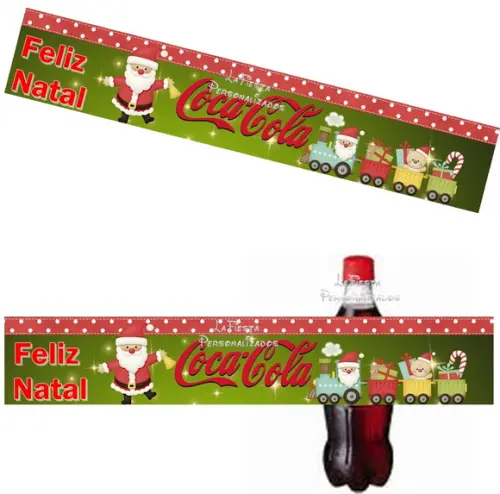 Rótulo Coca Cola Natal 19,5x3,5 Cm;