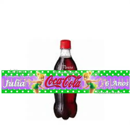 Rótulo Coca Cola Sininho 19,5x3,5 cm;
