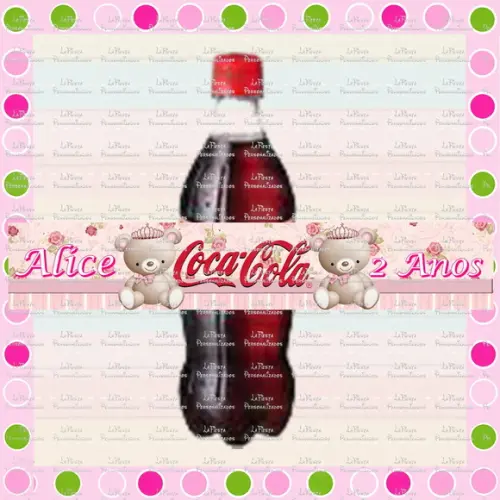 Rótulo Coca Cola Ursinha Princesa