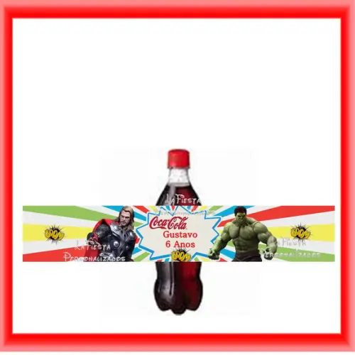 Rótulo Coca Cola Vingadores