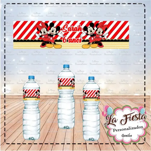 Rotulo para Água Mickey e Minnie