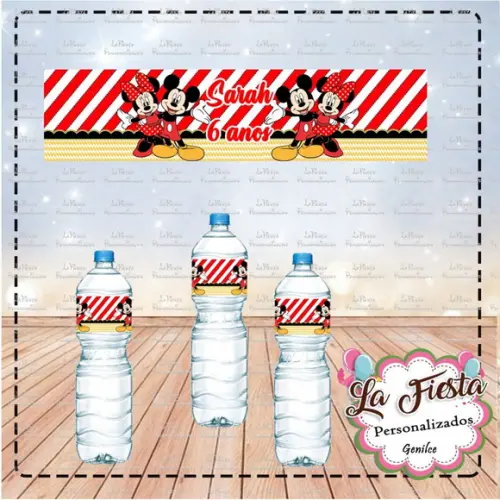 Rotulo para Água Mickey e Minnie