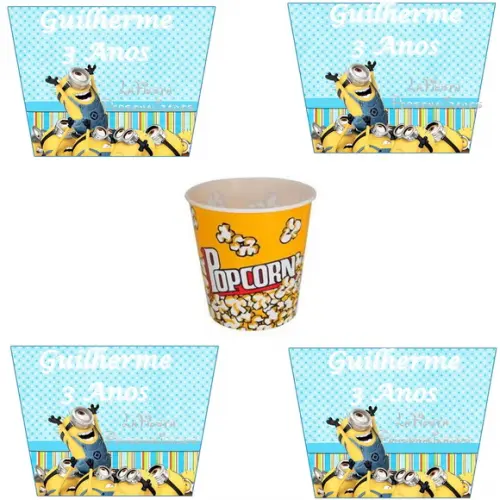 Rotulo Para Balde De Pipoca Minions