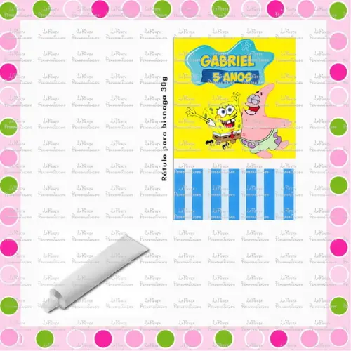 Rótulo para Bisnaga 30 gr Bob Esponja