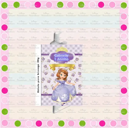 Rótulo para Bisnaga 30 gr Princesa Sofia