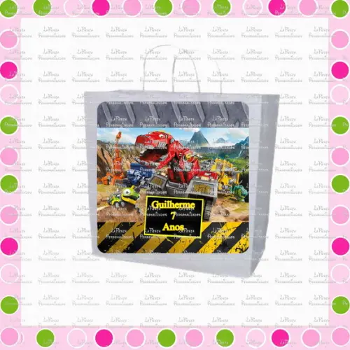 Rótulo para sacolinha adesiva Dinotrux