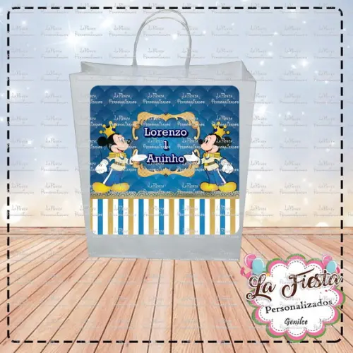 Rótulo para sacolinha adesiva Mickey Realeza
