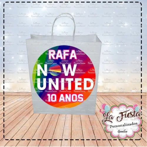 Rótulo para sacolinha adesiva Now United