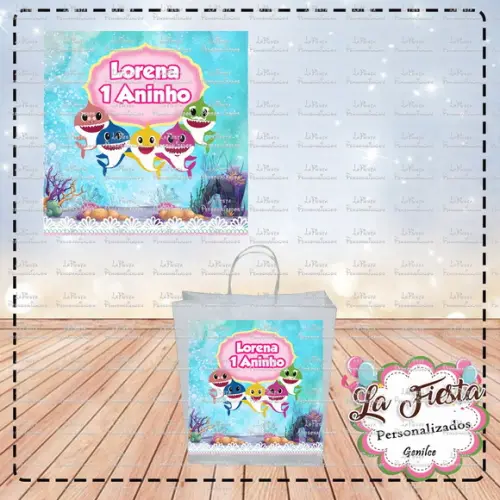 Rótulo para sacolinha Baby Shark
