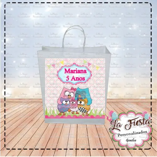 Rótulo para sacolinha Bubu e as Corujas