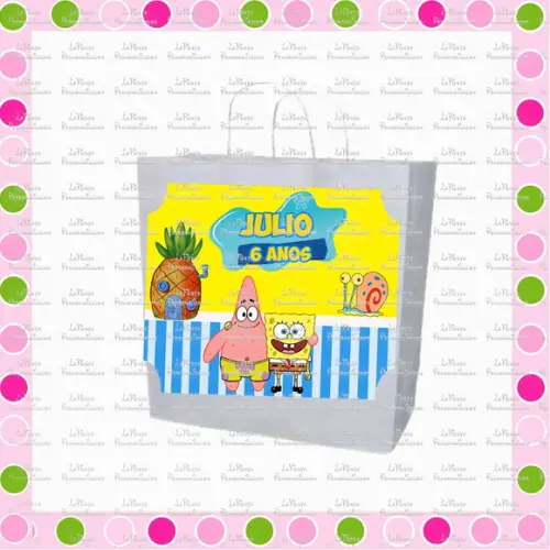 Rótulo Sacolinha Adesiva Bob Esponja