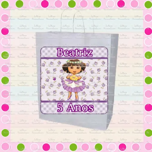Rótulo Sacolinha Adesiva Dora Aventureira