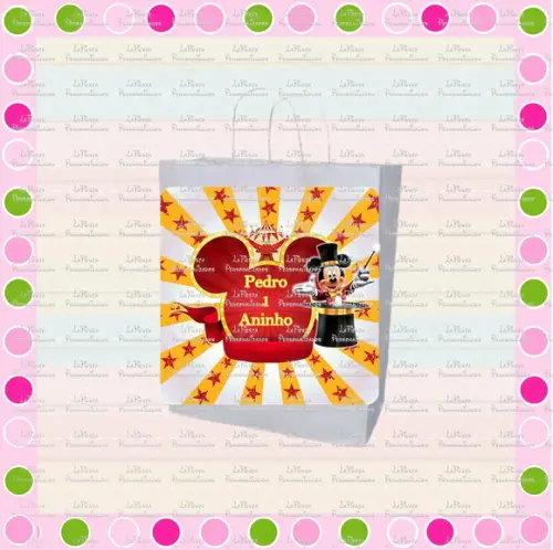 Rótulo Sacolinha Adesiva Mickey Circo