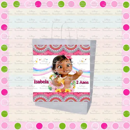 Rótulo Sacolinha Adesiva Moana Baby