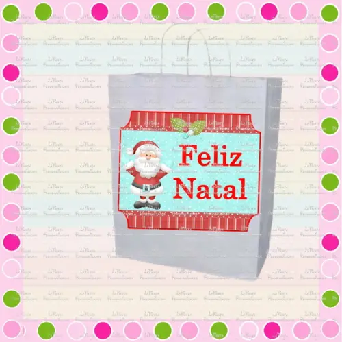 Rótulo Sacolinha Adesiva Natal