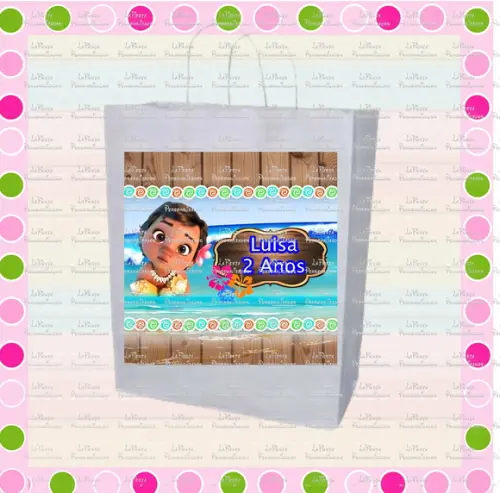 Rótulo Sacolinha Adesiva Moana Baby