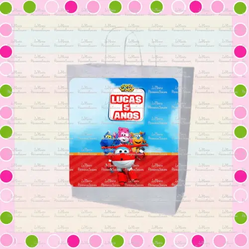Rótulo Sacolinha Adesiva Super Wings
