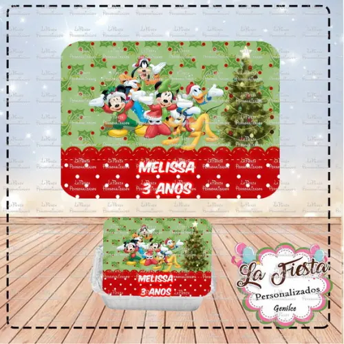 Tampa Marmita 250 Ml Mickey e Minnie Natal