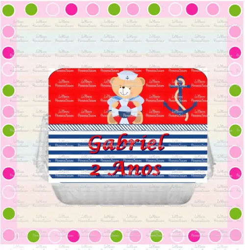 Tampa Marmita 250 Ml Urso Marinheiro